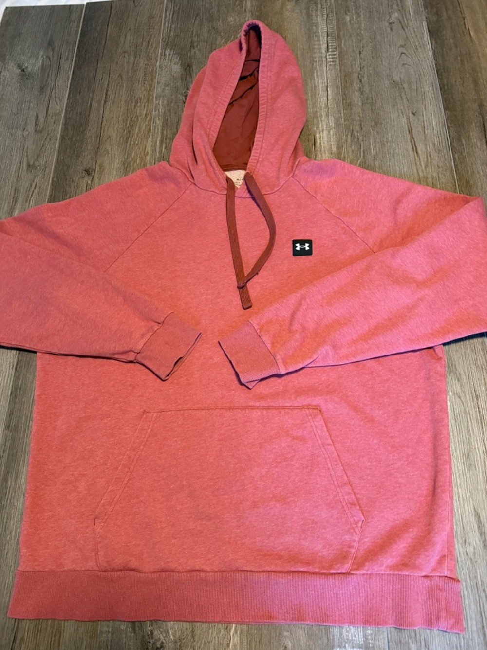 Under Armour Mens Loose Cold Gear Coral Red Pullover Hoodie